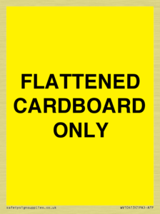 FLATTENED CARDBOARD ONLY